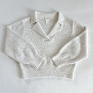 H&M Collared Knit Sweater | Off-White | Size XS | GUC